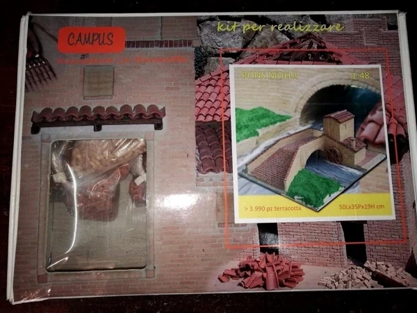 Modellbau 1:45 Spur0 Bausatz Brücke mit Mühle 5