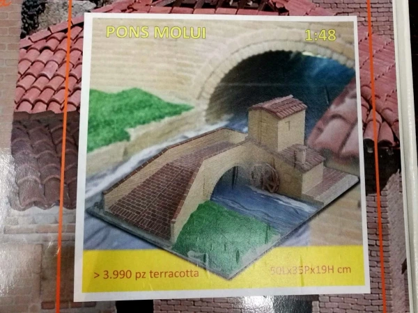 Modellbau 1:45 Spur0 Bausatz Brücke mit Mühle 3