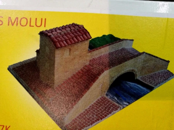 Modellbau 1:45 Spur0 Bausatz Brücke mit Mühle 2