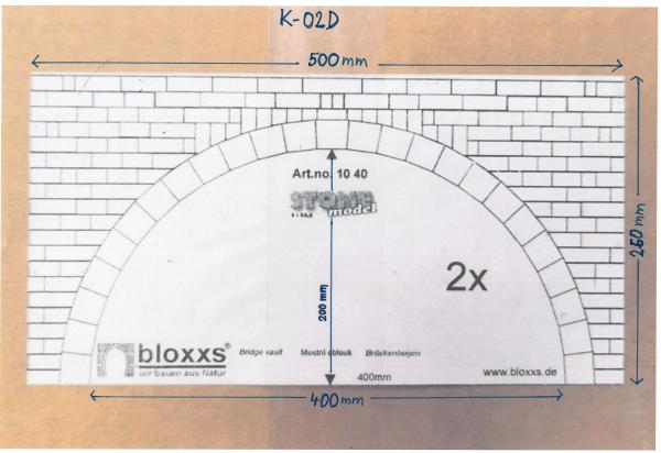 bloxxs K-02 D Brückenbogen Sandstein Bausatz D=400mm 2St./Pack. AUSVERKAUFT